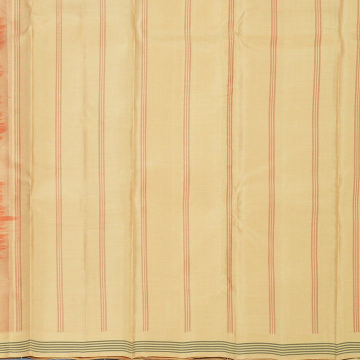 Hayagrivas Handloom Rust Orange Kanjivaram Silk Saree with Sandal Border KBF713G4-1