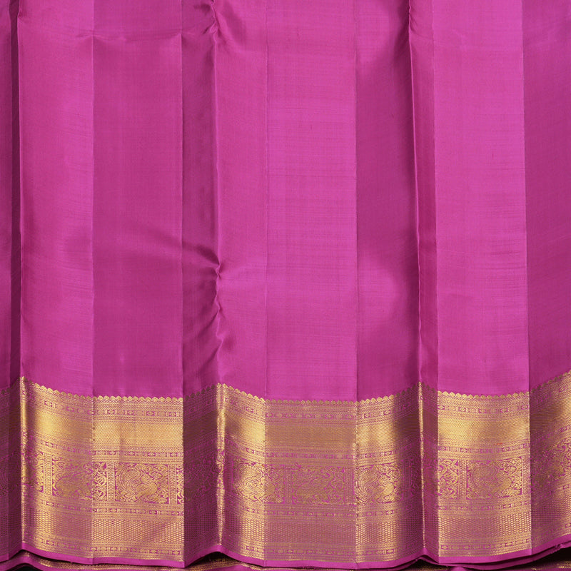 Hayagrivas Handloom Neon Green Kanjivaram Silk Saree with Purple Border KBF715G1-1