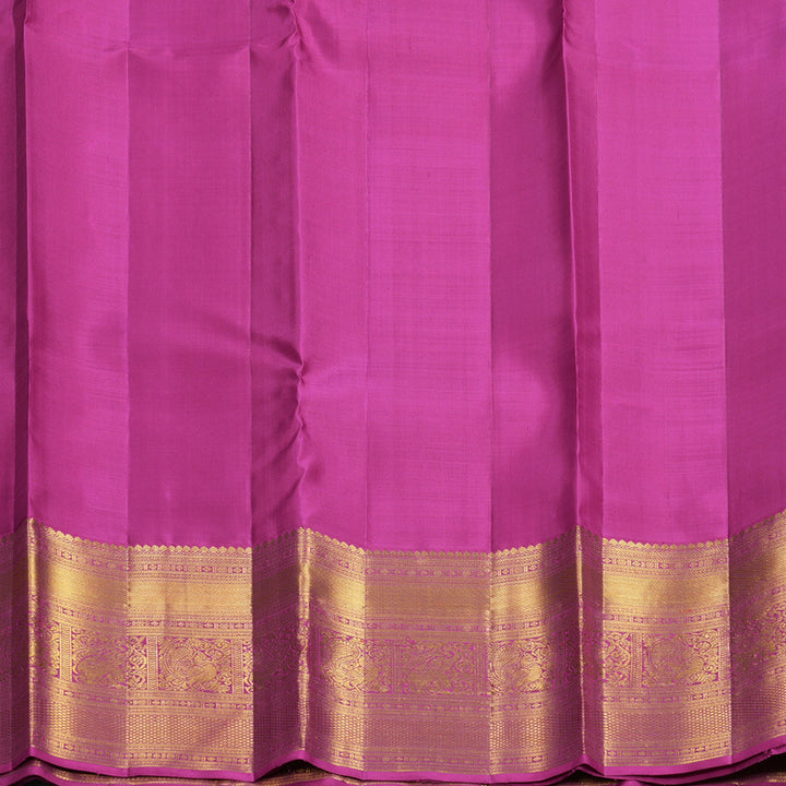 Hayagrivas Handloom Neon Green Kanjivaram Silk Saree with Purple Border KBF715G1-1