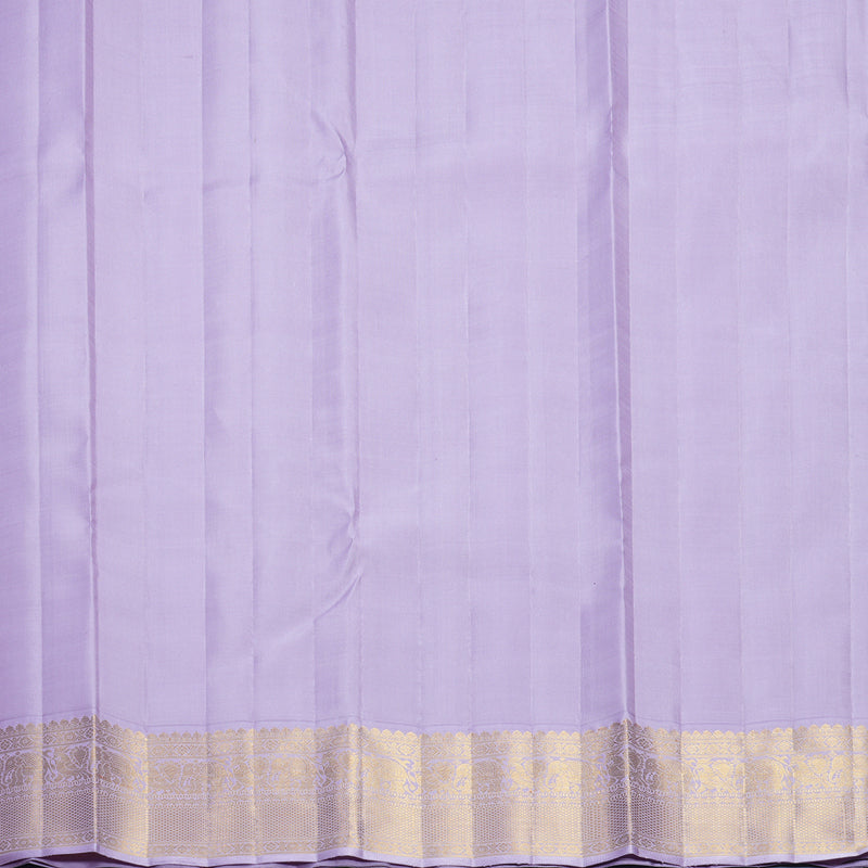 Hayagrivas Handloom Beige Kanjivaram Silk Saree with Lilac Border KBF715G2-2