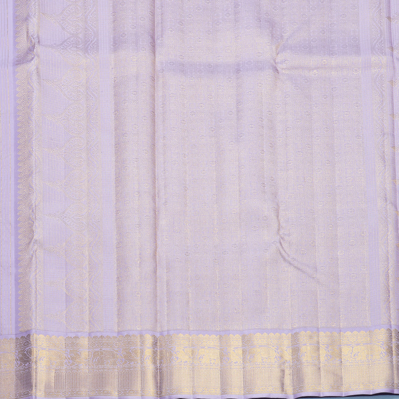 Hayagrivas Handloom Beige Kanjivaram Silk Saree with Lilac Border KBF715G2-2
