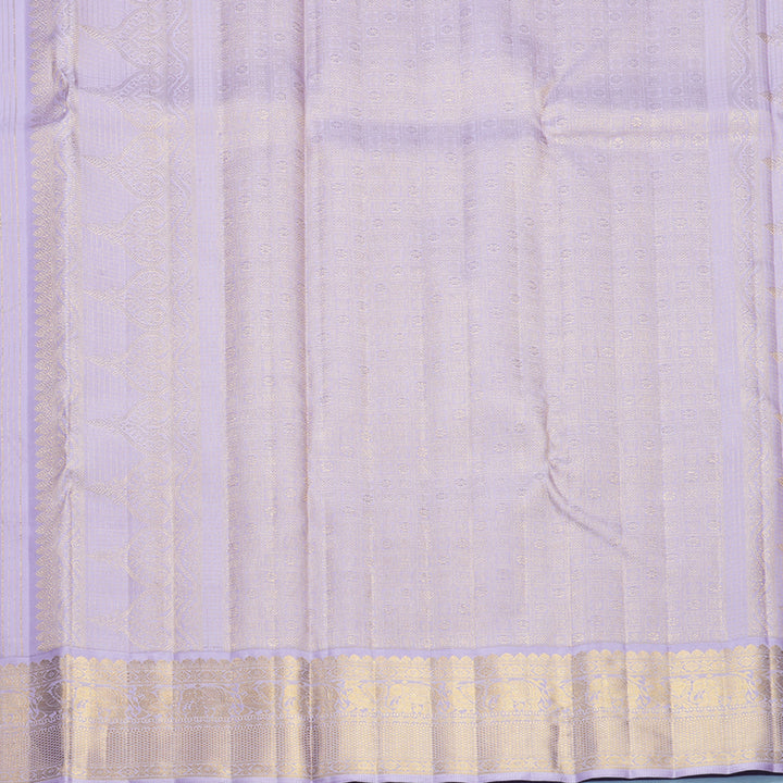 Hayagrivas Handloom Beige Kanjivaram Silk Saree with Lilac Border KBF715G2-2