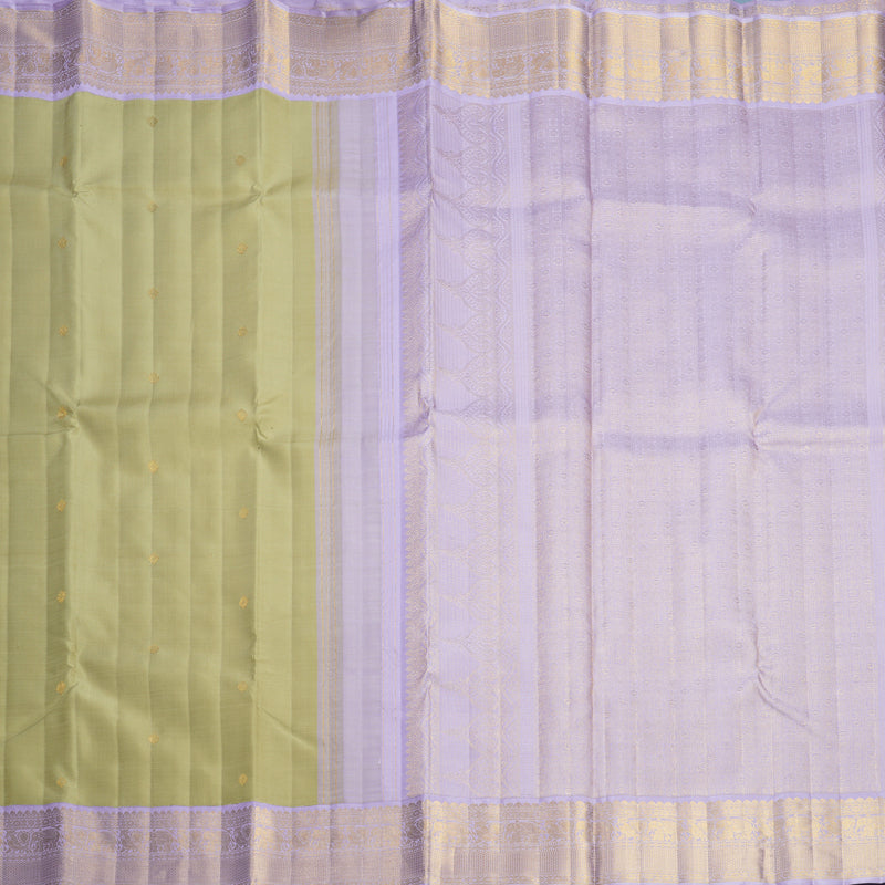 Hayagrivas Handloom Beige Kanjivaram Silk Saree with Lilac Border KBF715G2-2