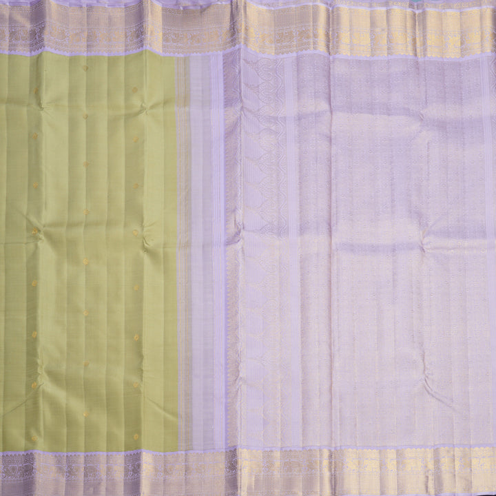 Hayagrivas Handloom Beige Kanjivaram Silk Saree with Lilac Border KBF715G2-2