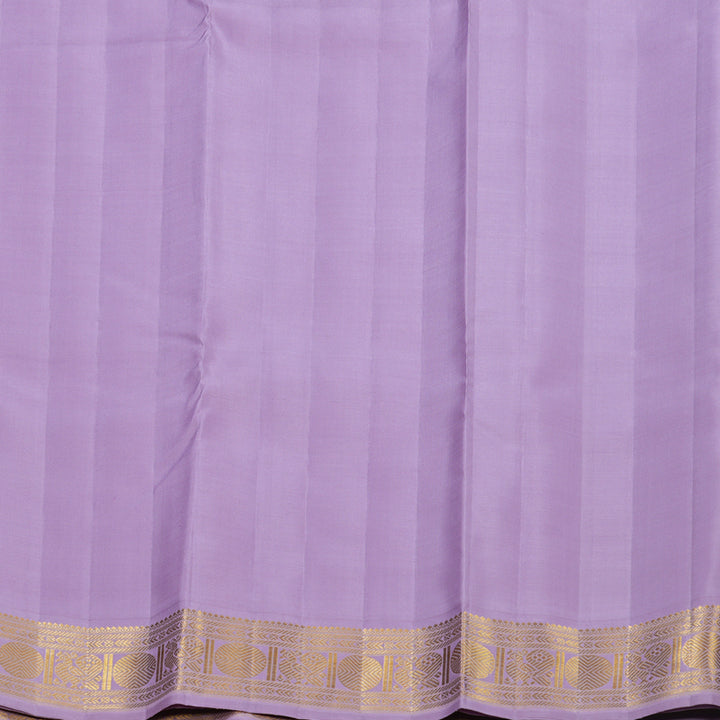 Hayagrivas Handloom Tomato Red Kanjivaram Silk Saree with Lilac Border KBF715G3-1