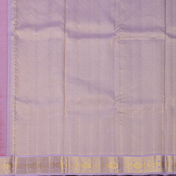 Hayagrivas Handloom Tomato Red Kanjivaram Silk Saree with Lilac Border KBF715G3-1