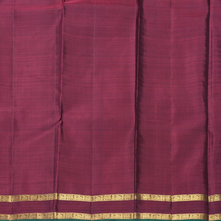 Hayagrivas Handloom Deep Nagapazham Kanjivaram Silk Saree with Wine Maroon Border KBF719G2-1