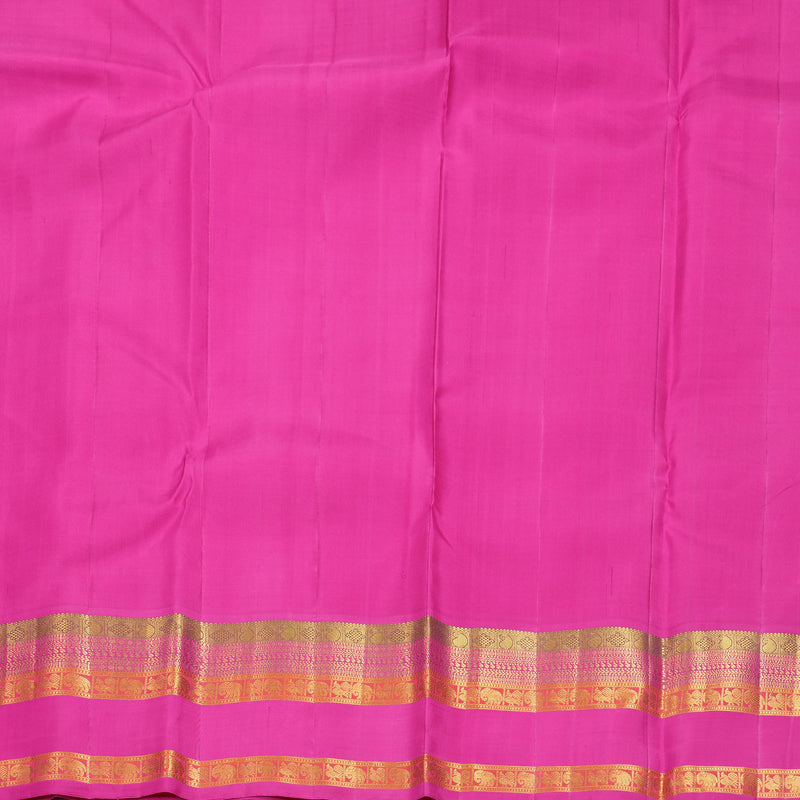 Hayagrivas Handloom Sandal Kanjivaram Silk Saree with Rani Pink Border KBF720G6-1