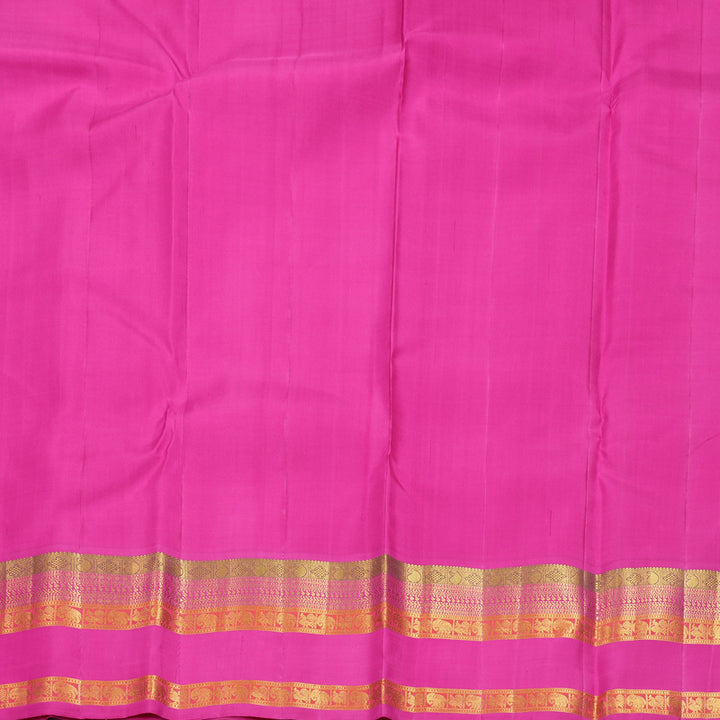 Hayagrivas Handloom Sandal Kanjivaram Silk Saree with Rani Pink Border KBF720G6-1