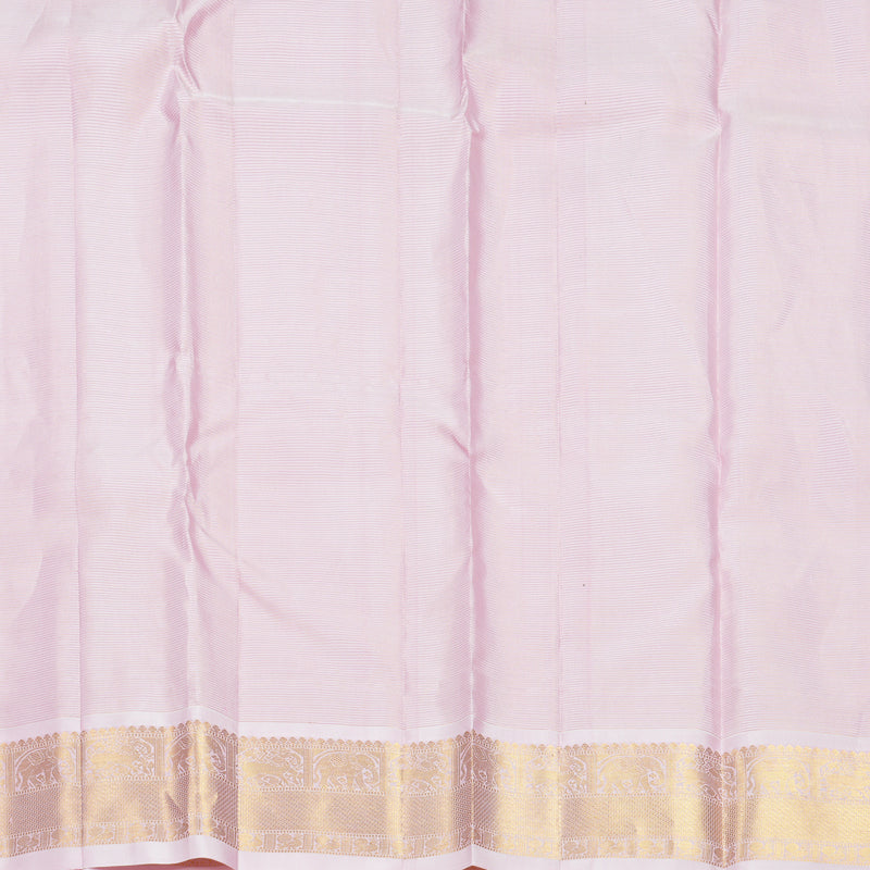 Hayagrivas Handloom Orangish-Pink Kanjivaram Silk Saree with Baby Pink Border KBF722G1-1