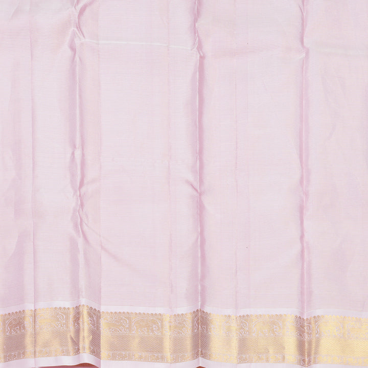 Hayagrivas Handloom Orangish-Pink Kanjivaram Silk Saree with Baby Pink Border KBF722G1-1