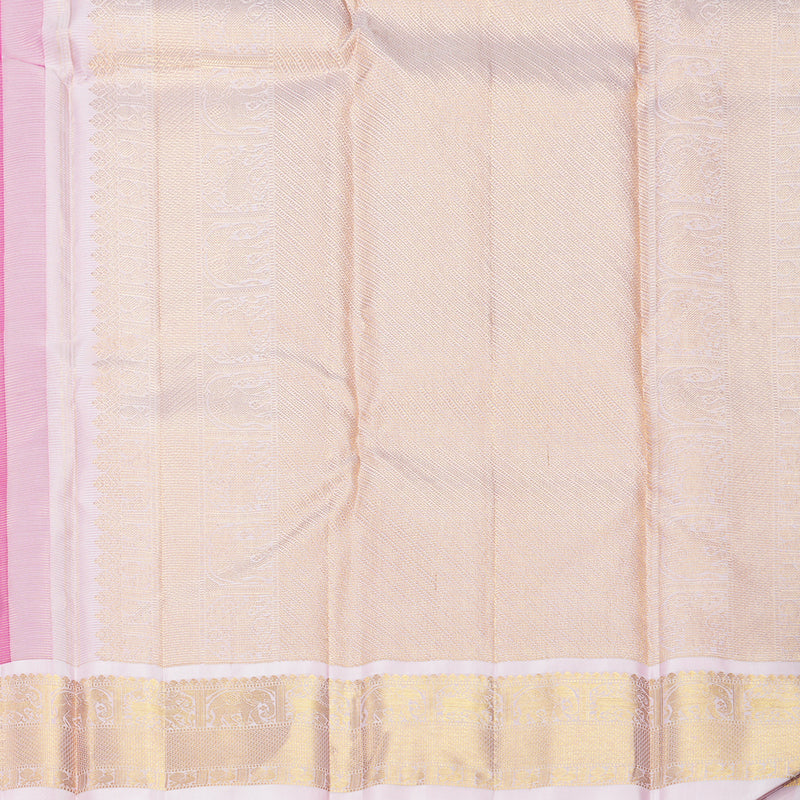 Hayagrivas Handloom Orangish-Pink Kanjivaram Silk Saree with Baby Pink Border KBF722G1-1