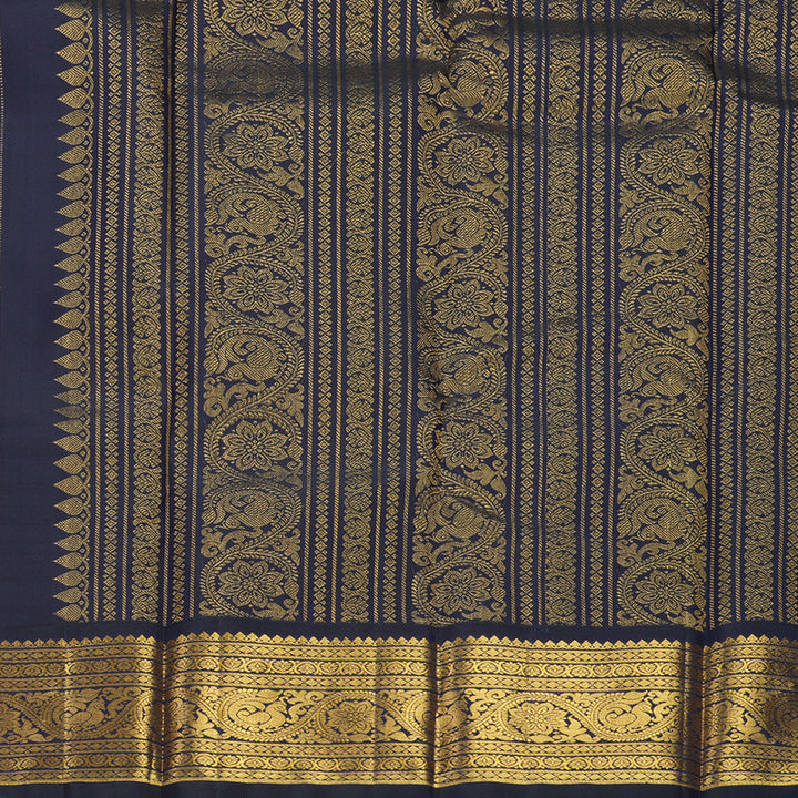 Hayagrivas Handloom Red Kanjivaram Silk Saree with Karum Neelam Border KBF722G3-1