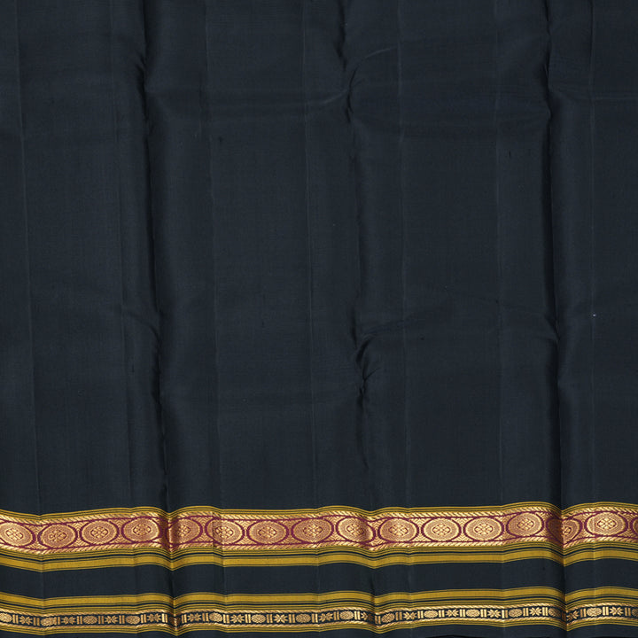 Hayagrivas Handloom Black &amp; White (Zasa Zasa Kattam) Kanjivaram Silk Saree KBF723G1-1