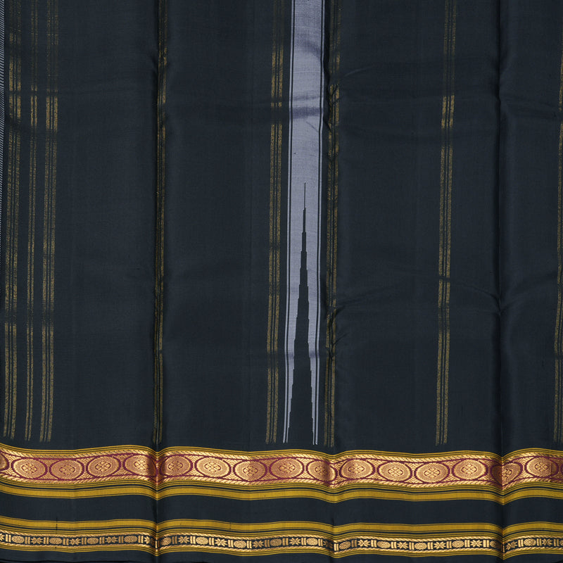 Hayagrivas Handloom Black &amp; White (Zasa Zasa Kattam) Kanjivaram Silk Saree KBF723G1-1