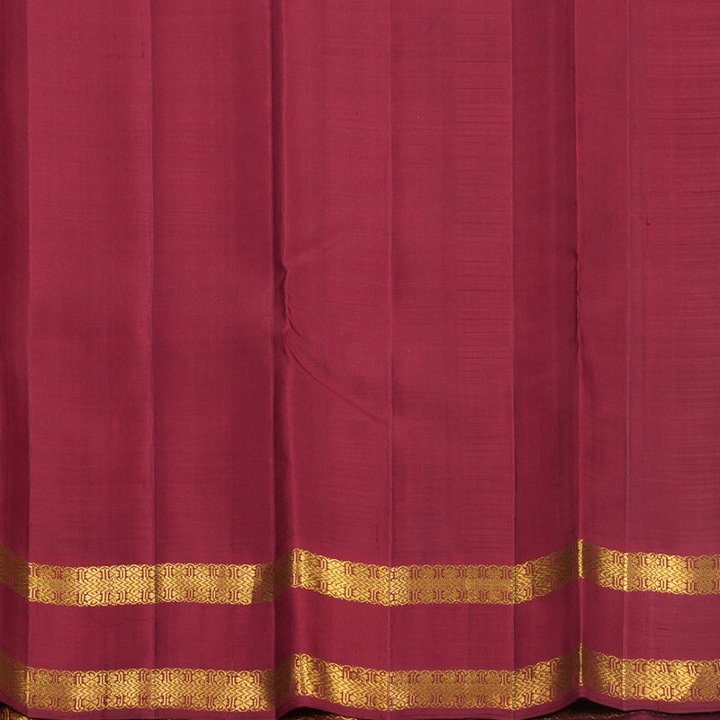 Hayagrivas Handloom Mambazham Orange Kanjivaram Silk Saree with Maroon Border KBF724G1-1