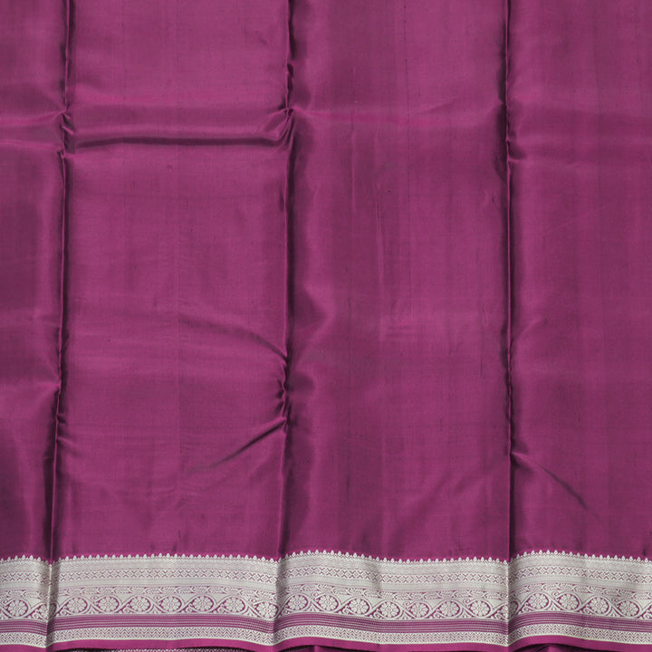Hayagrivas Handloom Black Kanjivaram Silk Saree with Vadamalli Border KBF725G33-5