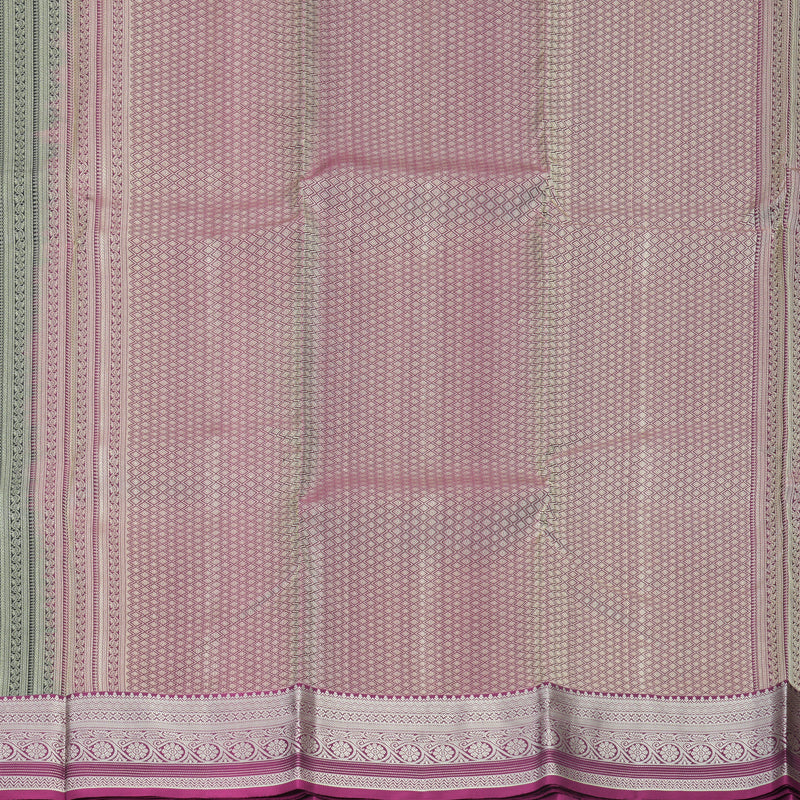Hayagrivas Handloom Black Kanjivaram Silk Saree with Vadamalli Border KBF725G33-5