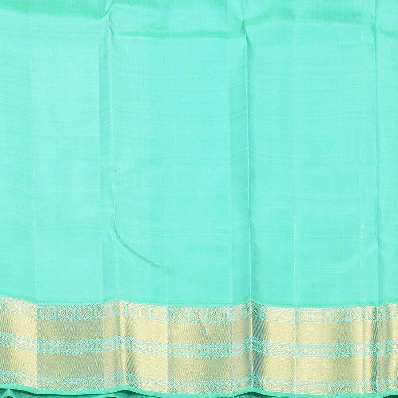 Hayagrivas Handloom Dark Blue Kanjivaram Silk Saree with Sea Green Border KBF727G2-2
