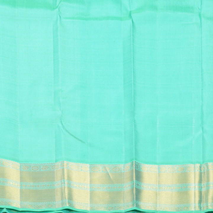Hayagrivas Handloom Dark Blue Kanjivaram Silk Saree with Sea Green Border KBF727G2-2