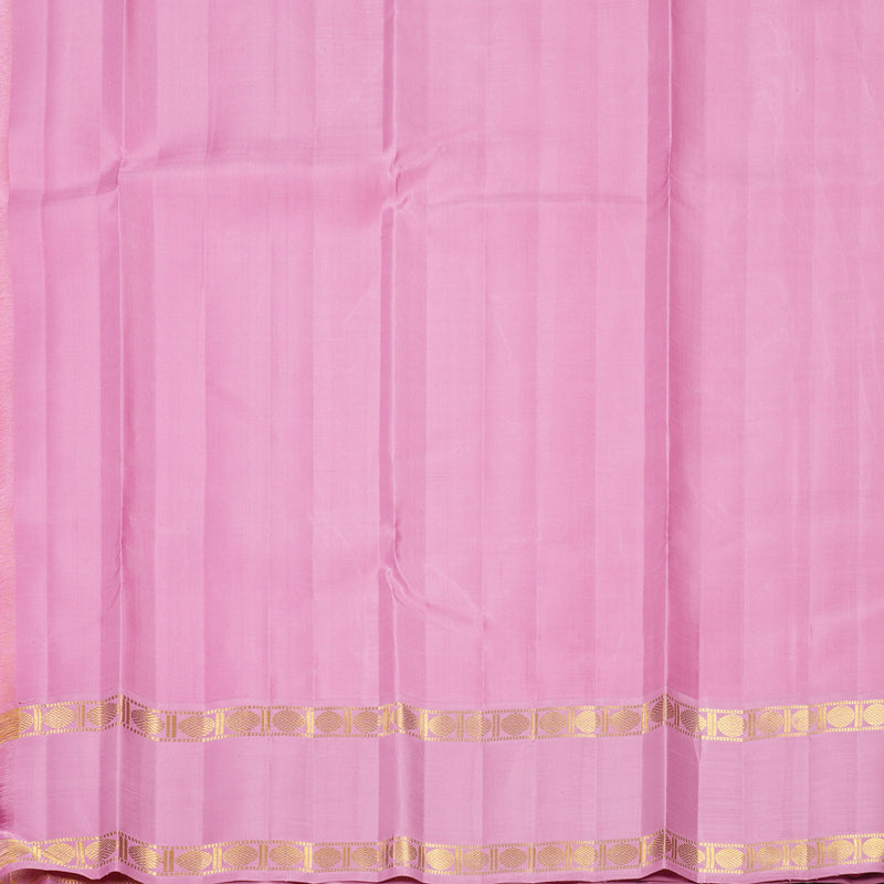 Hayagrivas Handloom Peach Orange Kanjivaram Silk Saree with Lotus Pink Border KBF728G1-1