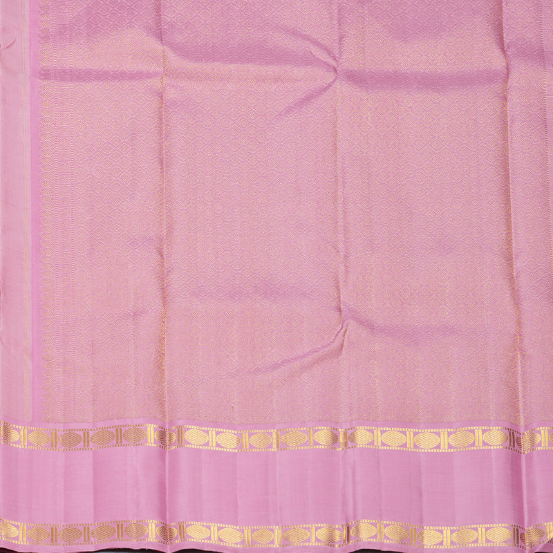 Hayagrivas Handloom Peach Orange Kanjivaram Silk Saree with Lotus Pink Border KBF728G1-1