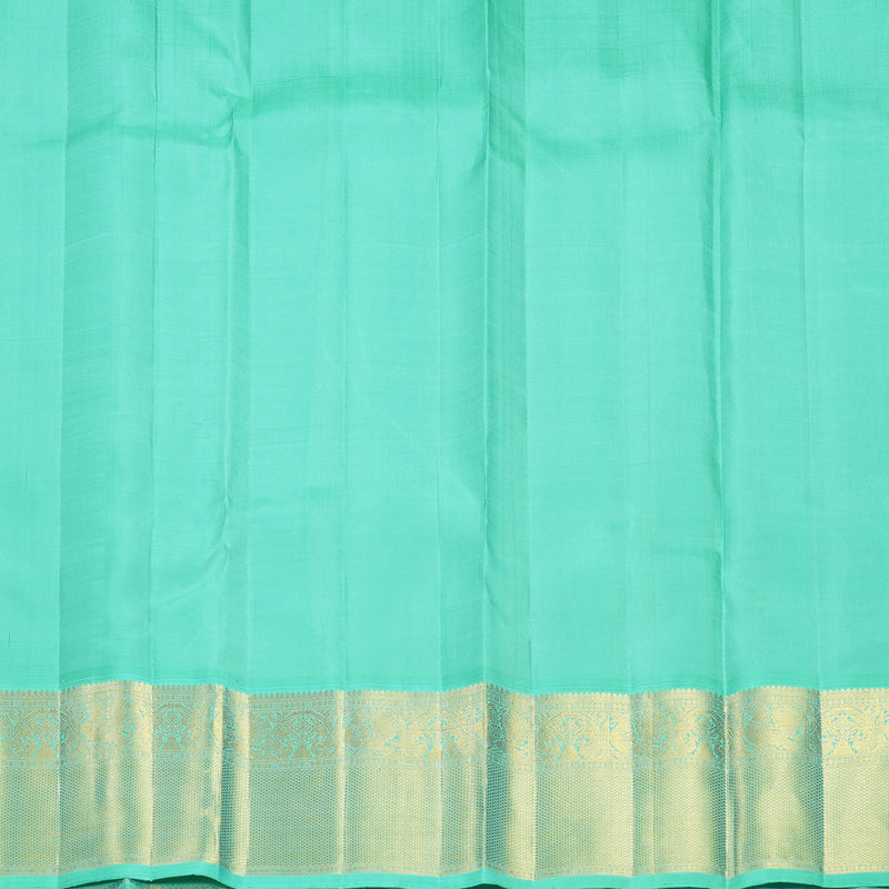 Hayagrivas Handloom Brown Kanjivaram Silk Saree with Bright Teal Border KBF728G1-2