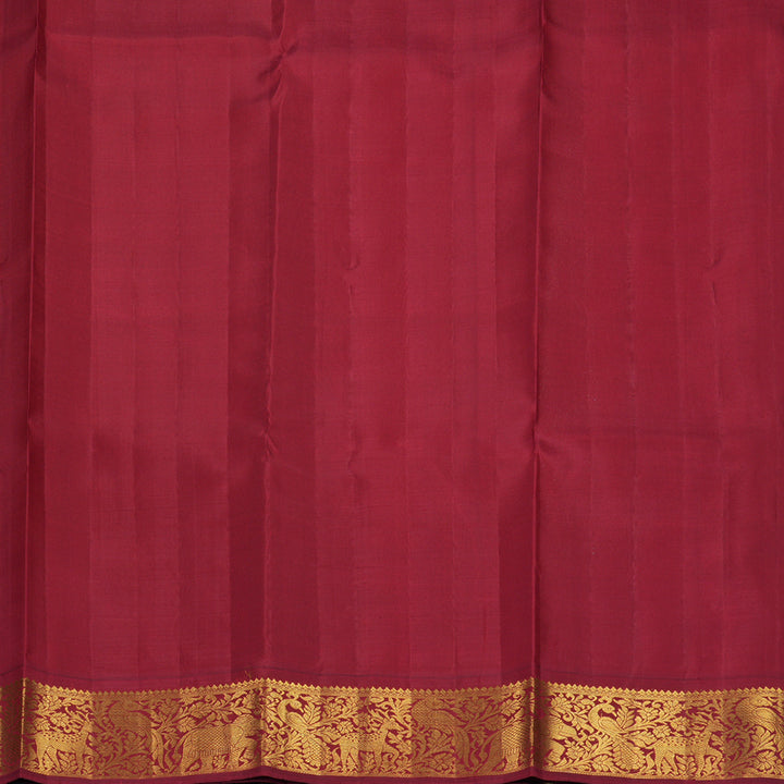 Hayagrivas Handloom Mambazham Yellow Kanjivaram Silk Saree with Maroon Border KBF728G3-1