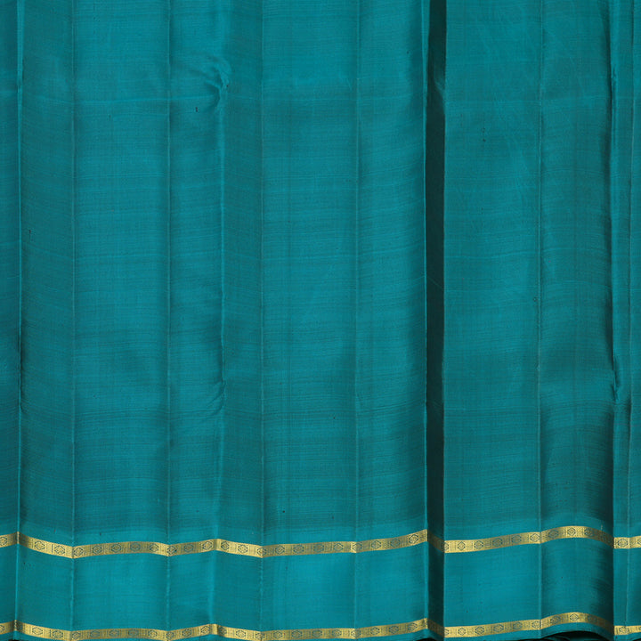 Hayagrivas Handloom MS Blue Kanjivaram Silk Saree with Rama Green Border KBF728G5-1