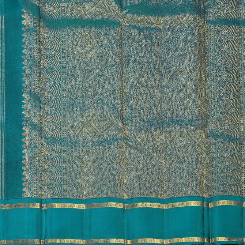 Hayagrivas Handloom MS Blue Kanjivaram Silk Saree with Rama Green Border KBF728G5-1