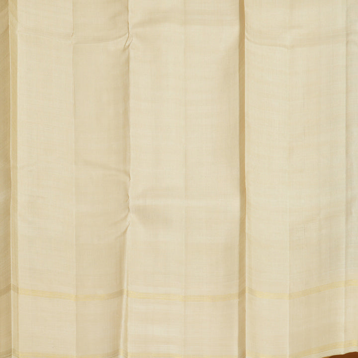 Hayagrivas Handloom Green &amp; Maroon Checks Kanjivaram Silk Saree with Beige Border KBF729G1-1