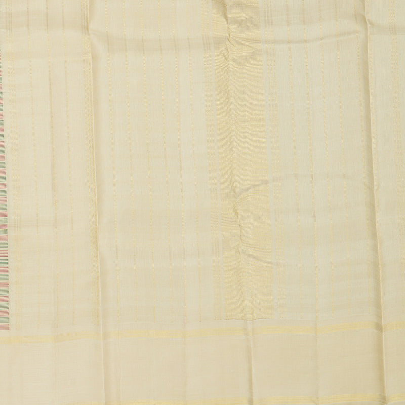 Hayagrivas Handloom Green &amp; Maroon Checks Kanjivaram Silk Saree with Beige Border KBF729G1-1