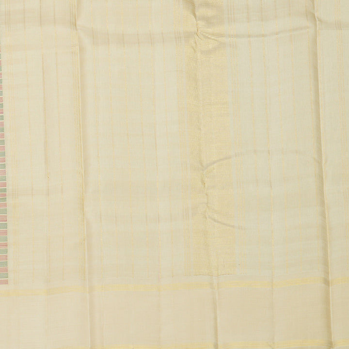 Hayagrivas Handloom Green &amp; Maroon Checks Kanjivaram Silk Saree with Beige Border KBF729G1-1