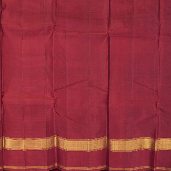 Hayagrivas Handloom Black &amp; White Checks Kanjivaram Silk Saree with Maroon Border KBF729G3-2