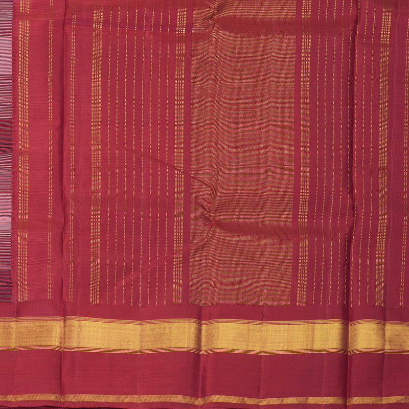 Hayagrivas Handloom Black &amp; White Checks Kanjivaram Silk Saree with Maroon Border KBF729G3-2