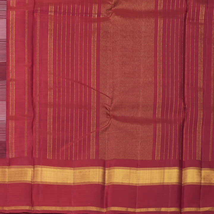 Hayagrivas Handloom Black &amp; White Checks Kanjivaram Silk Saree with Maroon Border KBF729G3-2
