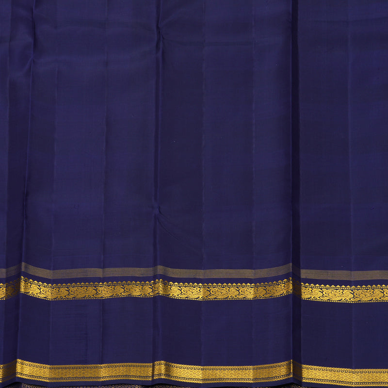 Hayagrivas Handloom Multicolour Checks Kanjivaram Silk Saree with Dark Blue Border KBF729G4-1
