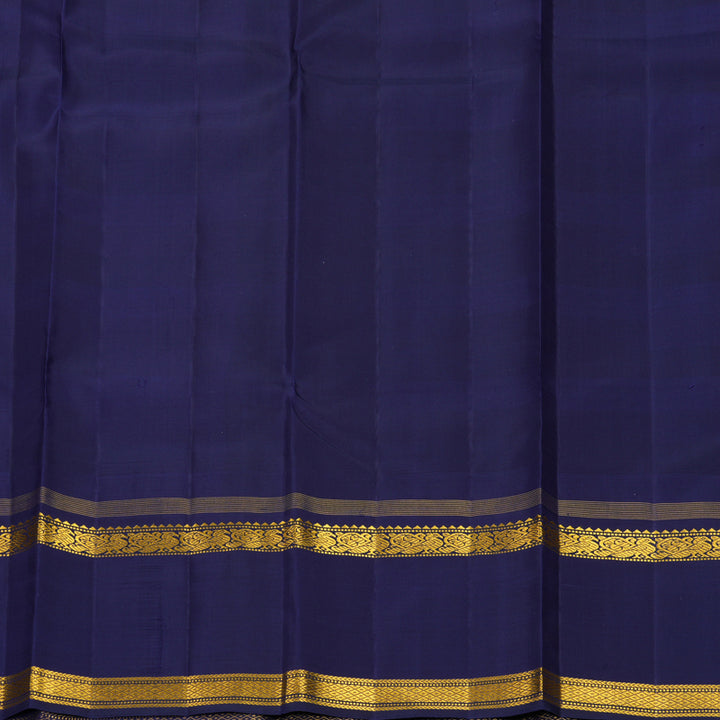 Hayagrivas Handloom Multicolour Checks Kanjivaram Silk Saree with Dark Blue Border KBF729G4-1