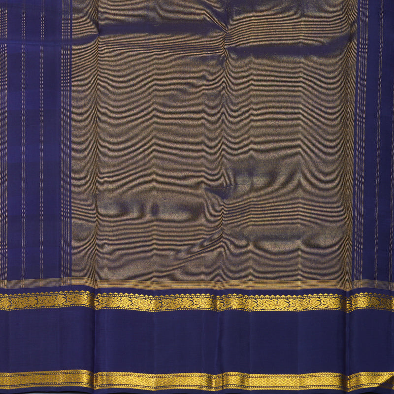 Hayagrivas Handloom Multicolour Checks Kanjivaram Silk Saree with Dark Blue Border KBF729G4-1