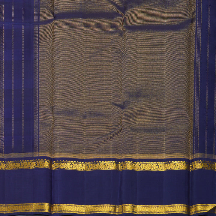 Hayagrivas Handloom Multicolour Checks Kanjivaram Silk Saree with Dark Blue Border KBF729G4-1
