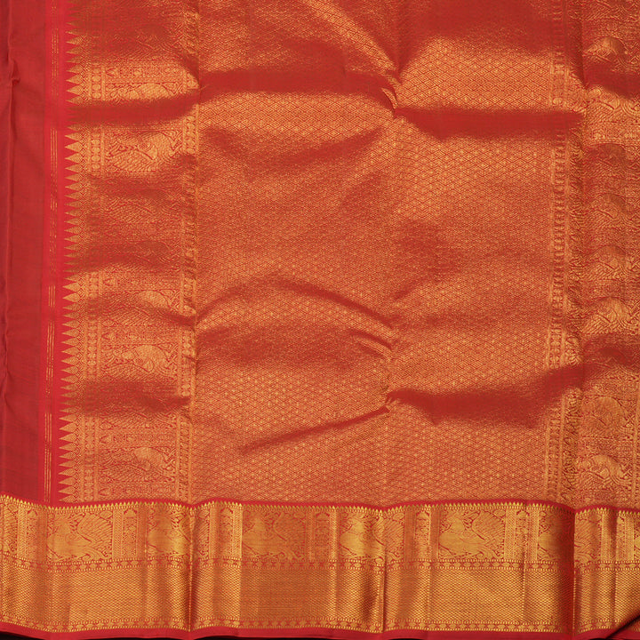 Hayagrivas Handloom Onion Pink Kanjivaram Silk Saree with Red Border KBF72D2-1