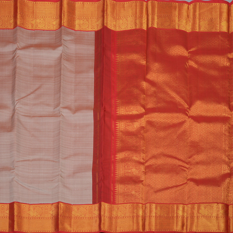 Hayagrivas Handloom Onion Pink Kanjivaram Silk Saree with Red Border KBF72D2-1
