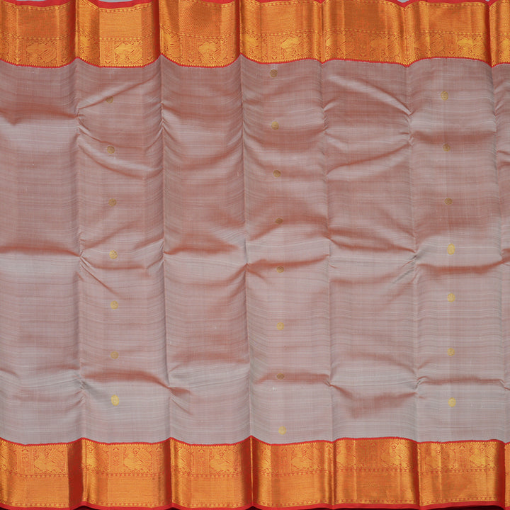 Hayagrivas Handloom Onion Pink Kanjivaram Silk Saree with Red Border KBF72D4-1
