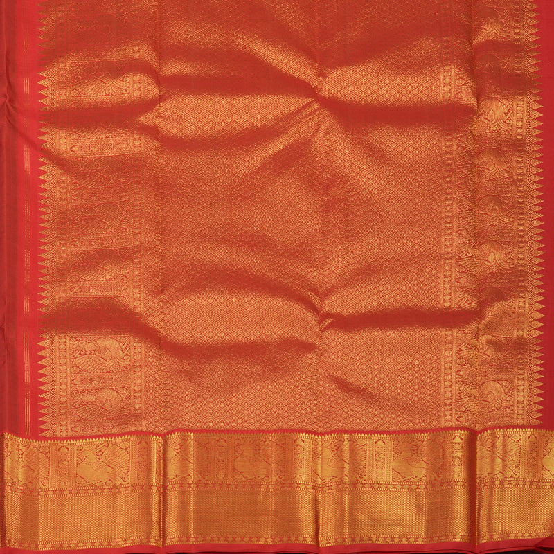 Hayagrivas Handloom Onion Pink Kanjivaram Silk Saree with Red Border KBF72D4-1