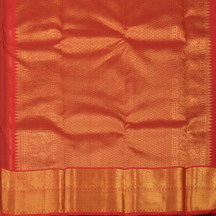 Hayagrivas Handloom Onion Pink Kanjivaram Silk Saree with Red Border KBF72D4-1
