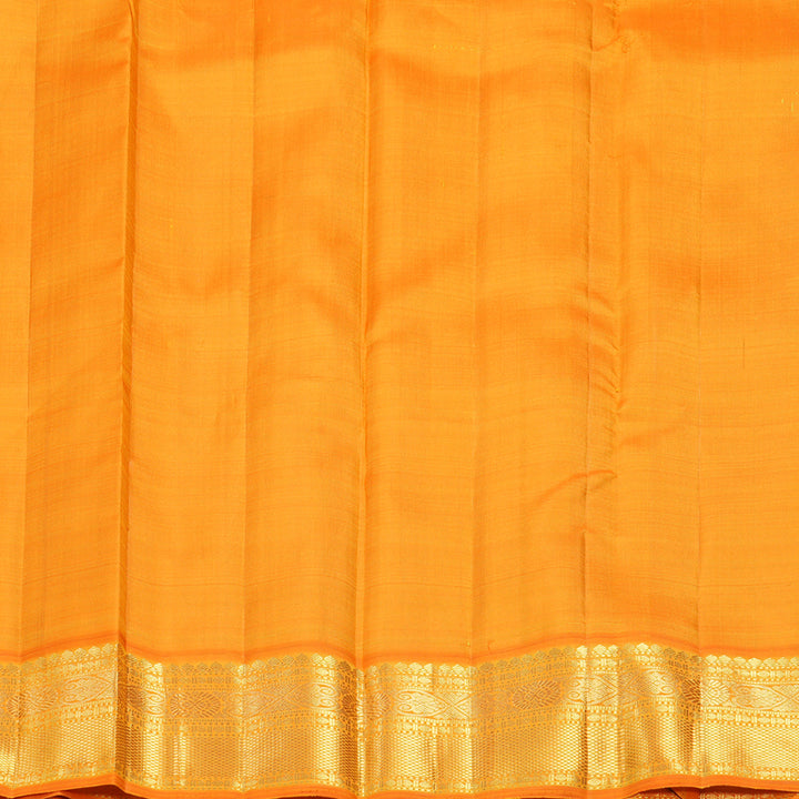 Hayagrivas Handloom Kanchana Brown Kanjivaram Silk Saree with Orange Border KBF732G6-1