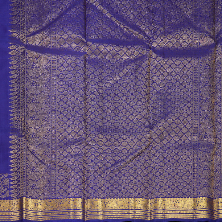 Hayagrivas Handloom Dark Blue Kanjivaram Silk Saree KBF734G3-1