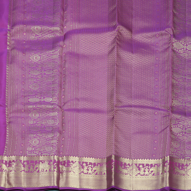 Hayagrivas Handloom Purple Kanjivaram Silk Saree KBF735G1-3