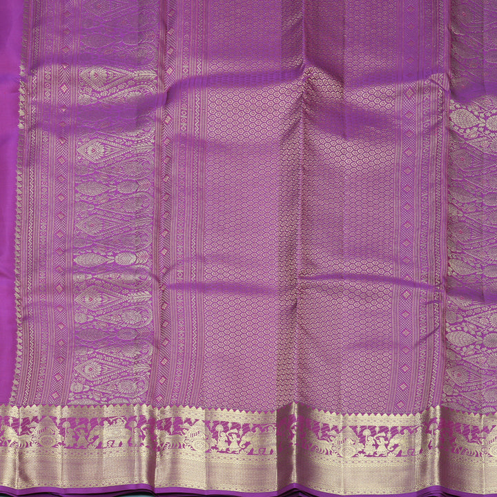 Hayagrivas Handloom Purple Kanjivaram Silk Saree KBF735G1-3
