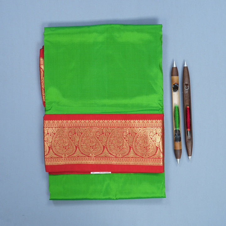 Hayagrivas Handloom Meenakshi Green Ten Yards Silk Saree KBF736G1-10